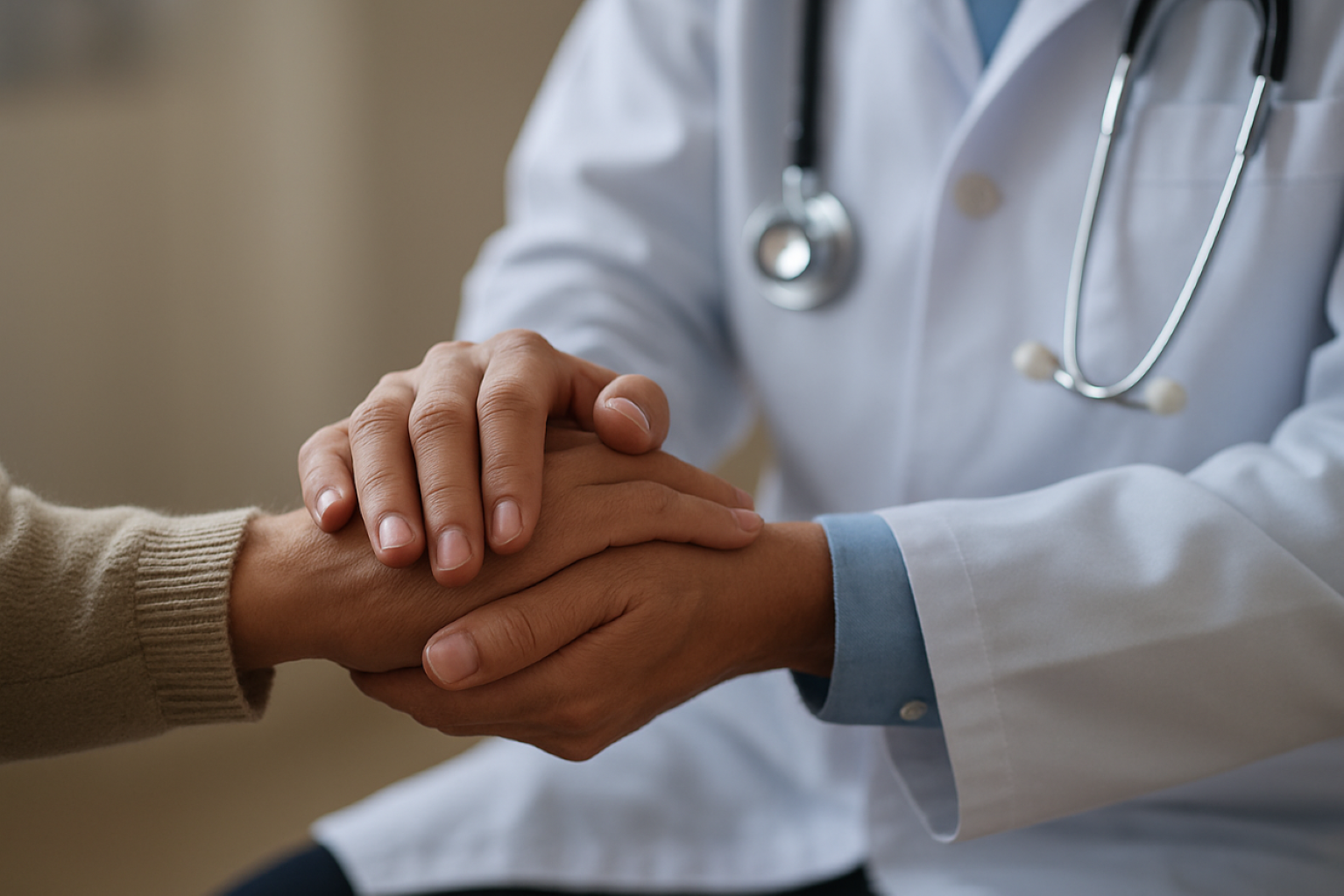Doctor applying wrist support to a patient